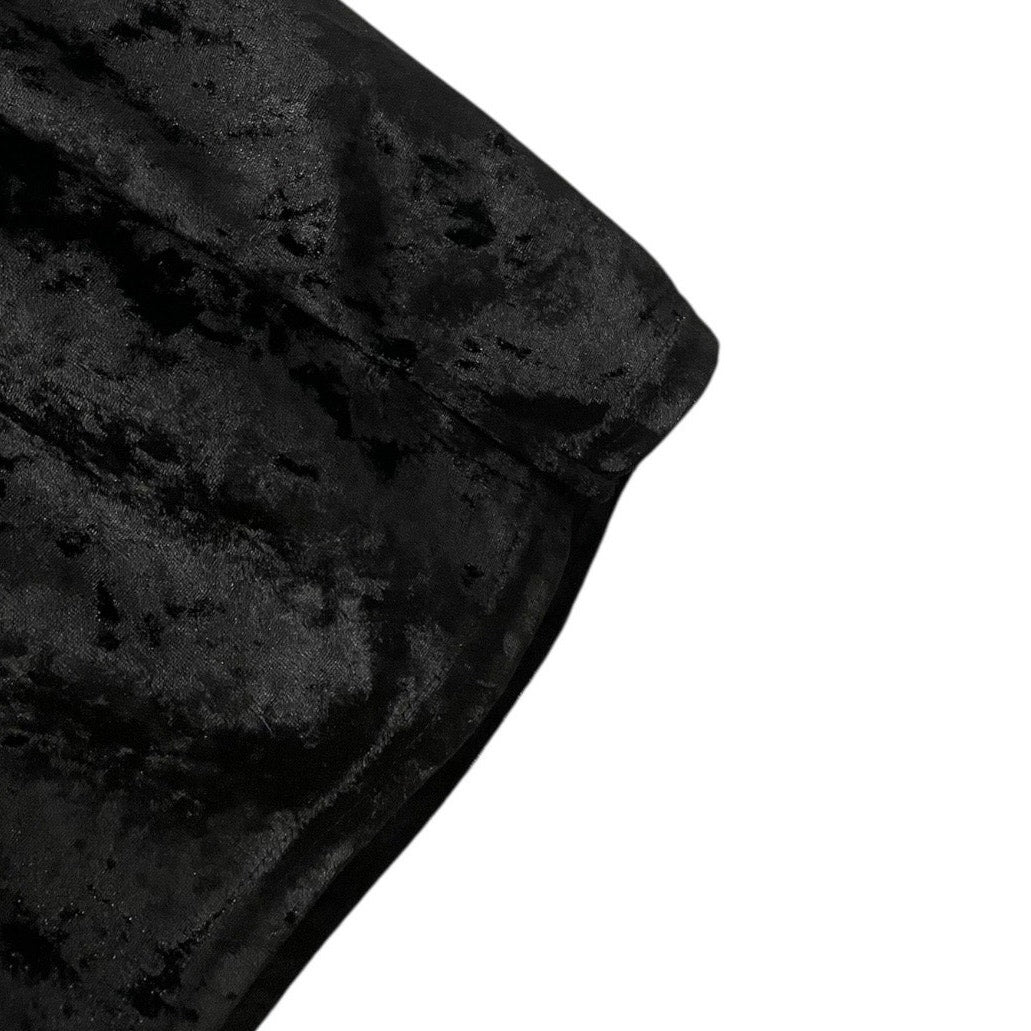 Black Crushed Velvet Mini Skirt