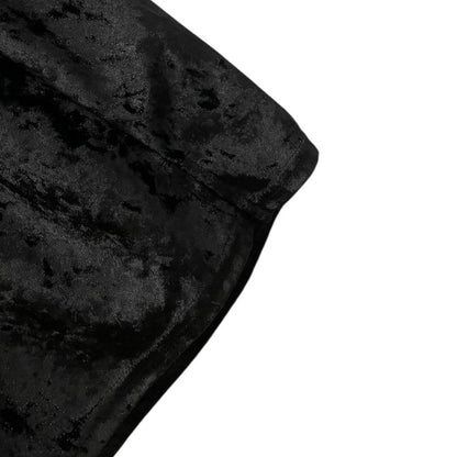 Black Crushed Velvet Mini Skirt