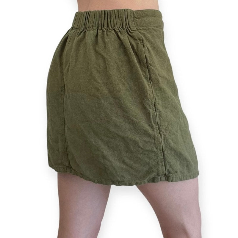 And ea wy Olive Green Asymmetrical Mini Skirt