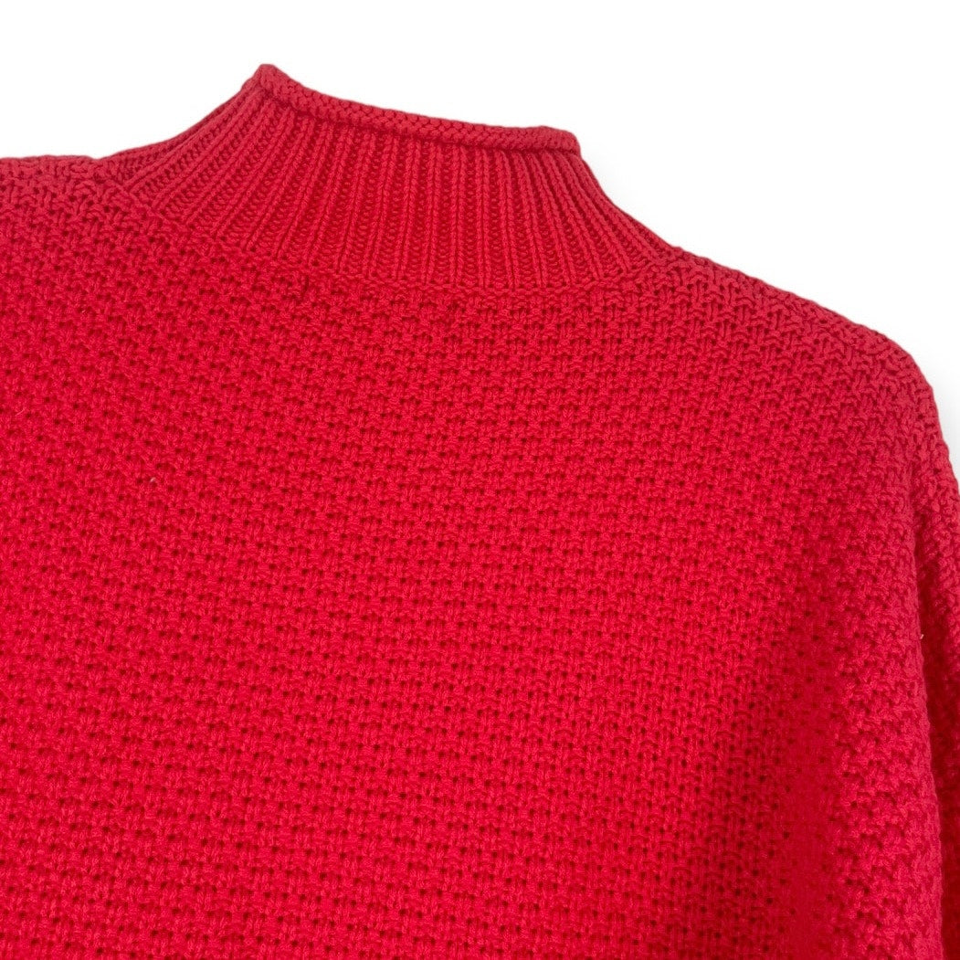 Zesica Bright Pink Knit High Neck Sweater