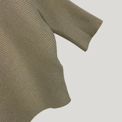 Philosophy Beige & Gold Metallic Knit Sweater
