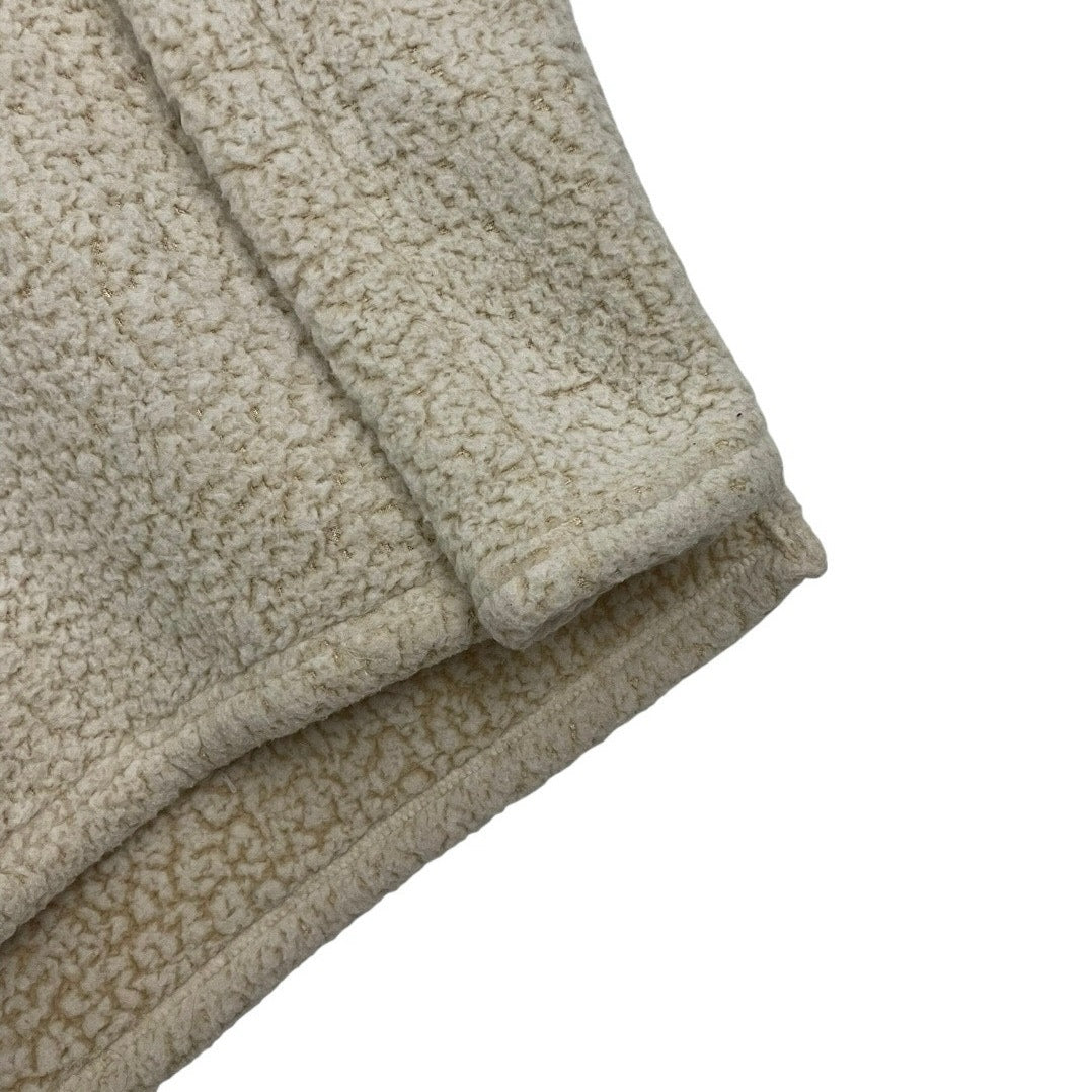 Time and Tru Fluffy Oatmeal Heather Cream Sherpa Teddy Quarter Zip
