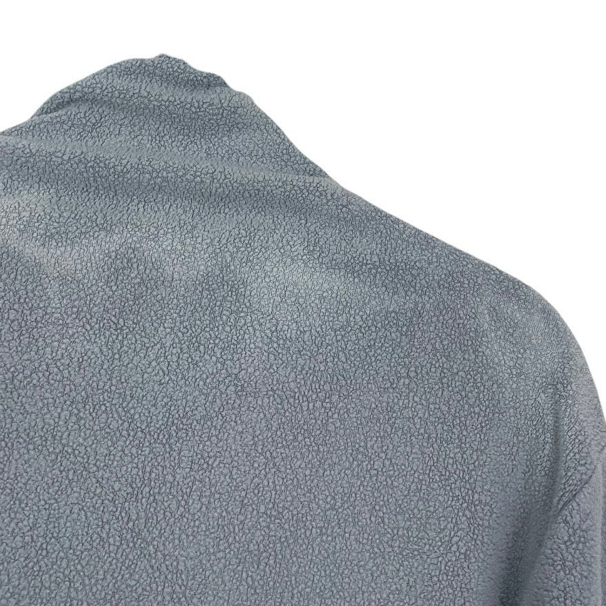 J.Jill Blue Fleece Winter Embroidered Cuff Turtleneck Sweater