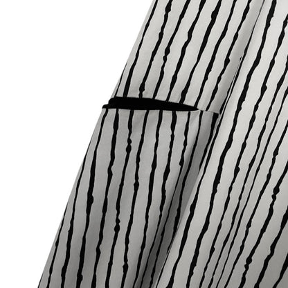 Matthildur Black & White Abstract Striped Midi Dress