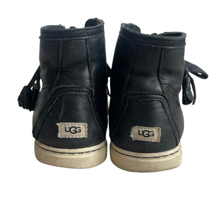 UGG Black Leather Zipper High Top Sneakers