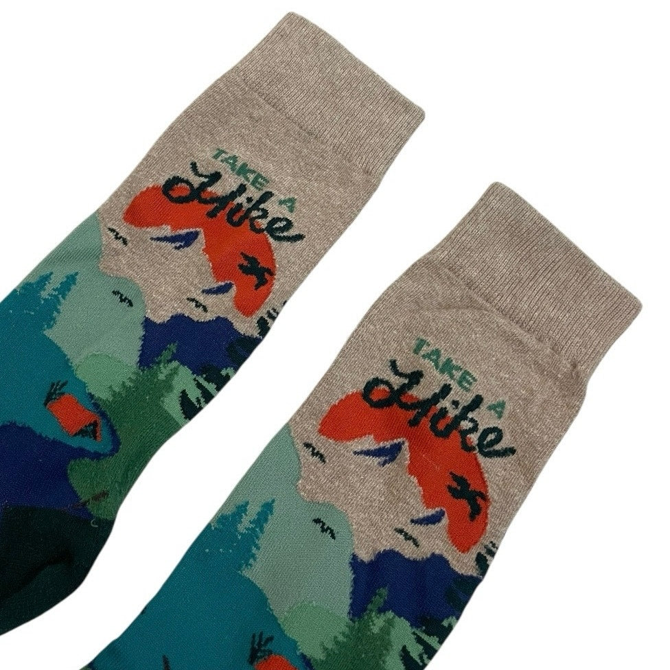 NWOT K. Bell Take A Hike Landscape Mid-Calf Socks