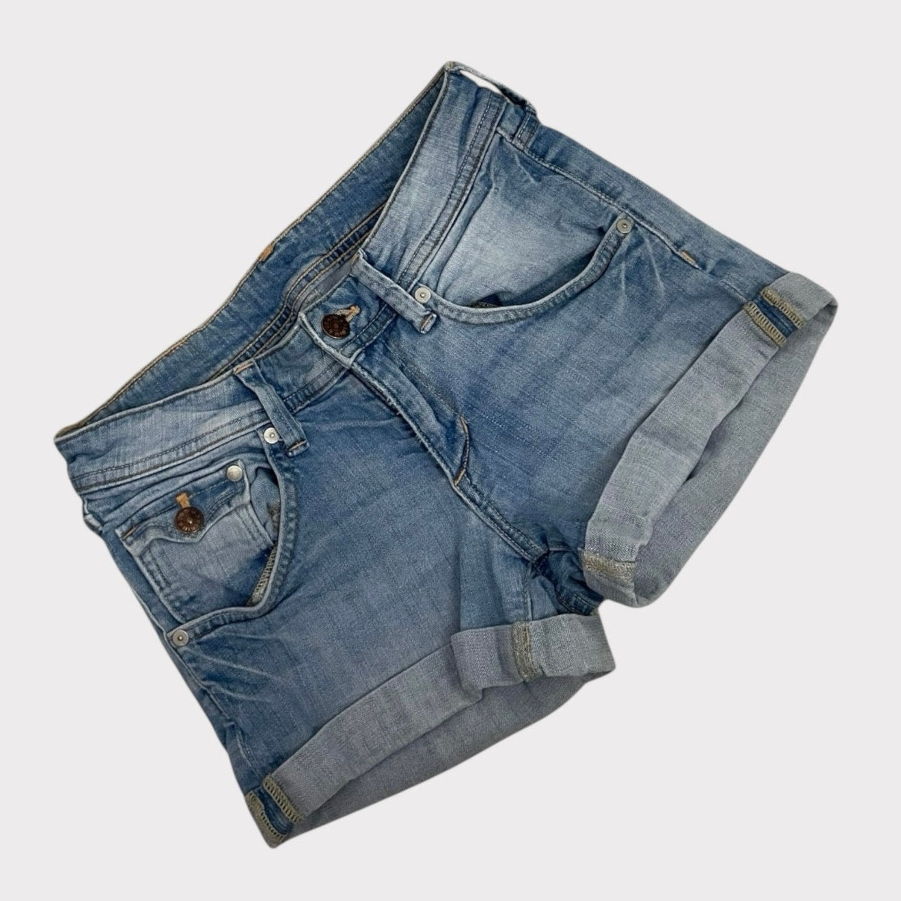 &Denim by H&M Low Waist Cuffed Mini Jean Shorts