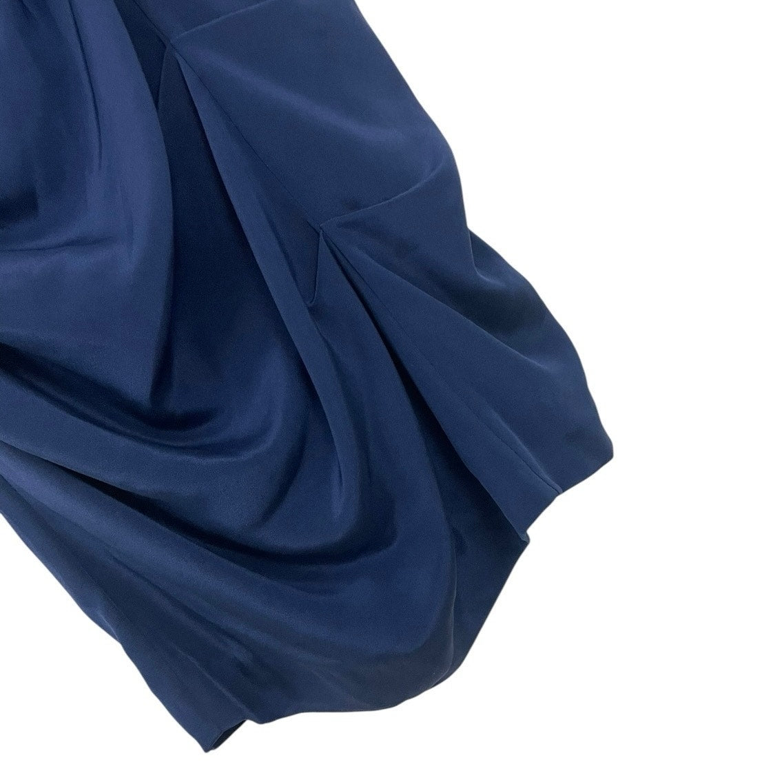 Nicole Miller Blue Draped Ruched Cowl Neck Bodycon Mini Dress
