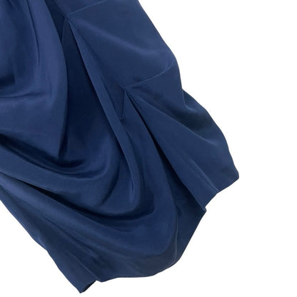 Nicole Miller Blue Draped Ruched Cowl Neck Bodycon Mini Dress