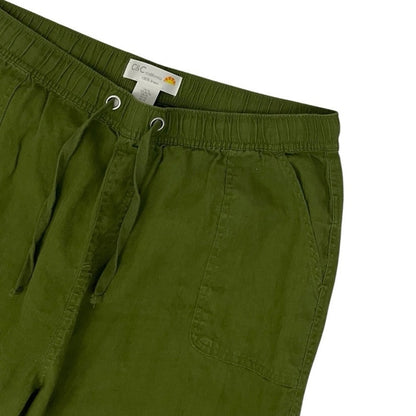 C&C California Olive Green Linen Cargo Pants