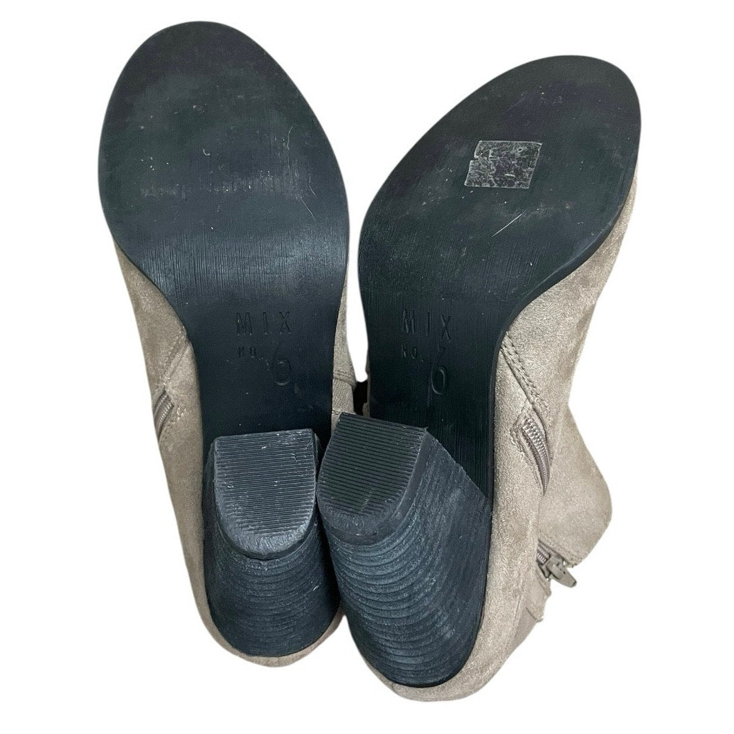 Mix No. 6 Acosa Tan Suede Heeled Ankle Boots