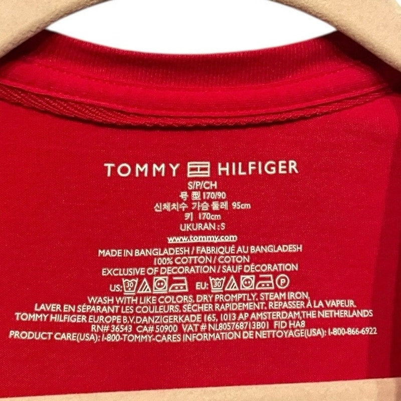 Tommy Hilfiger Mens Red Short Sleeve Cotton Tee