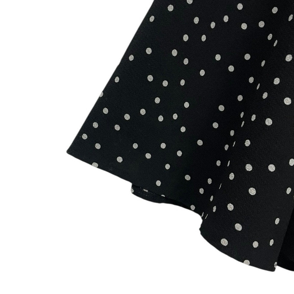 Tahari Black & White Polka Dot A-Line Midi Dress