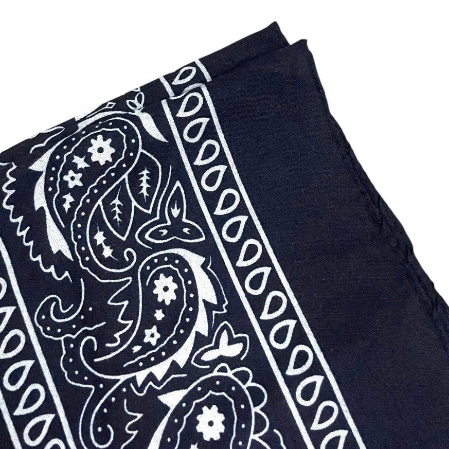 Navy Blue & Black Paisley 2 Bandana Bundle