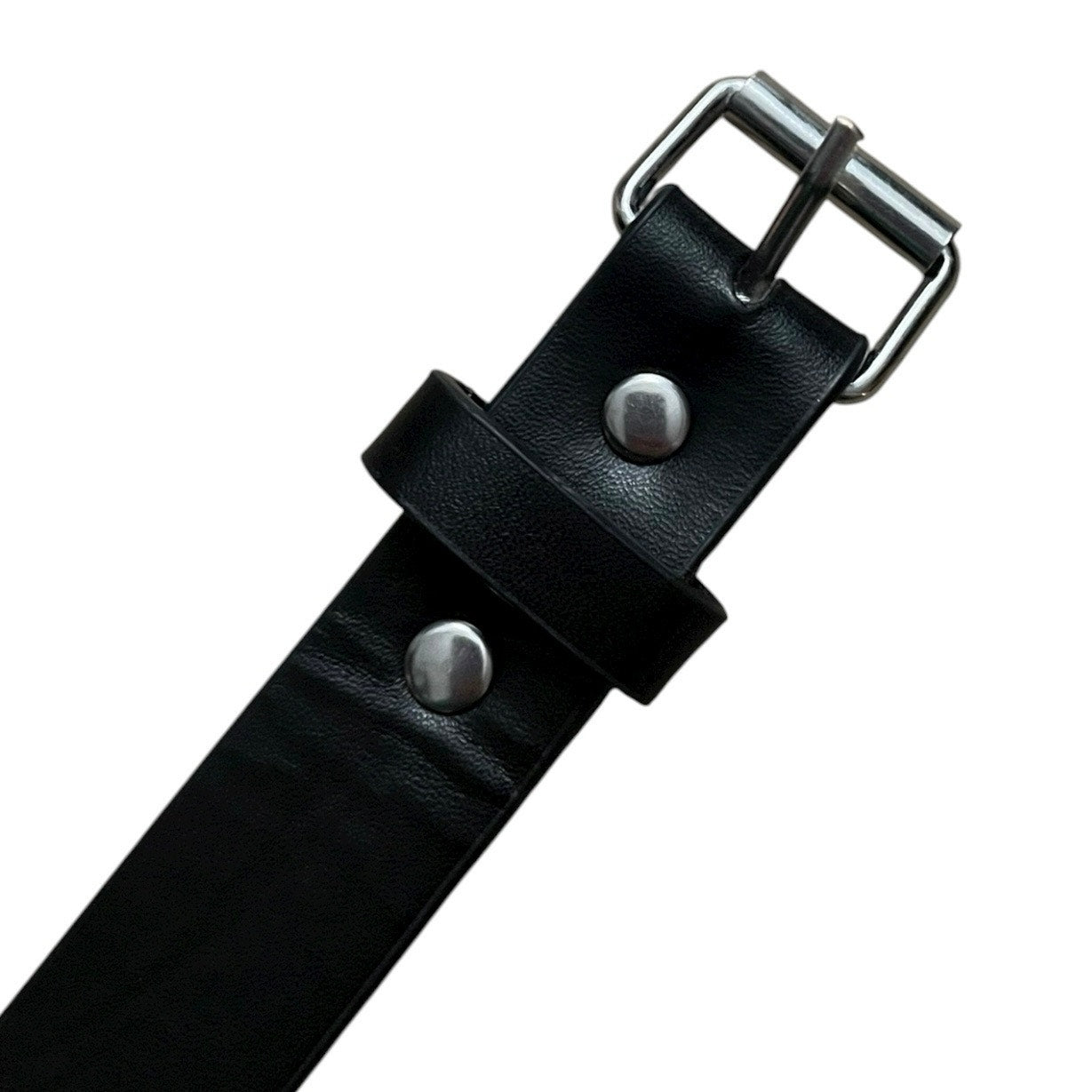 Black Leather Silver Buckle Belt