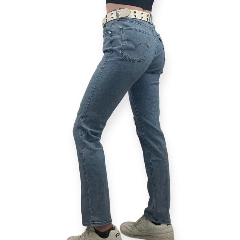 Levi’s 724 High Rise Straight Distressed Jeans