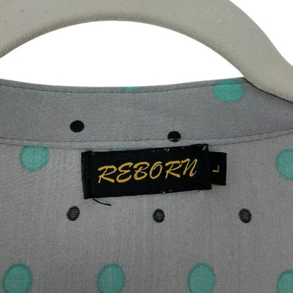 Reborn Grey & Teal Polka Dot 3/4 Sleeve Blouse
