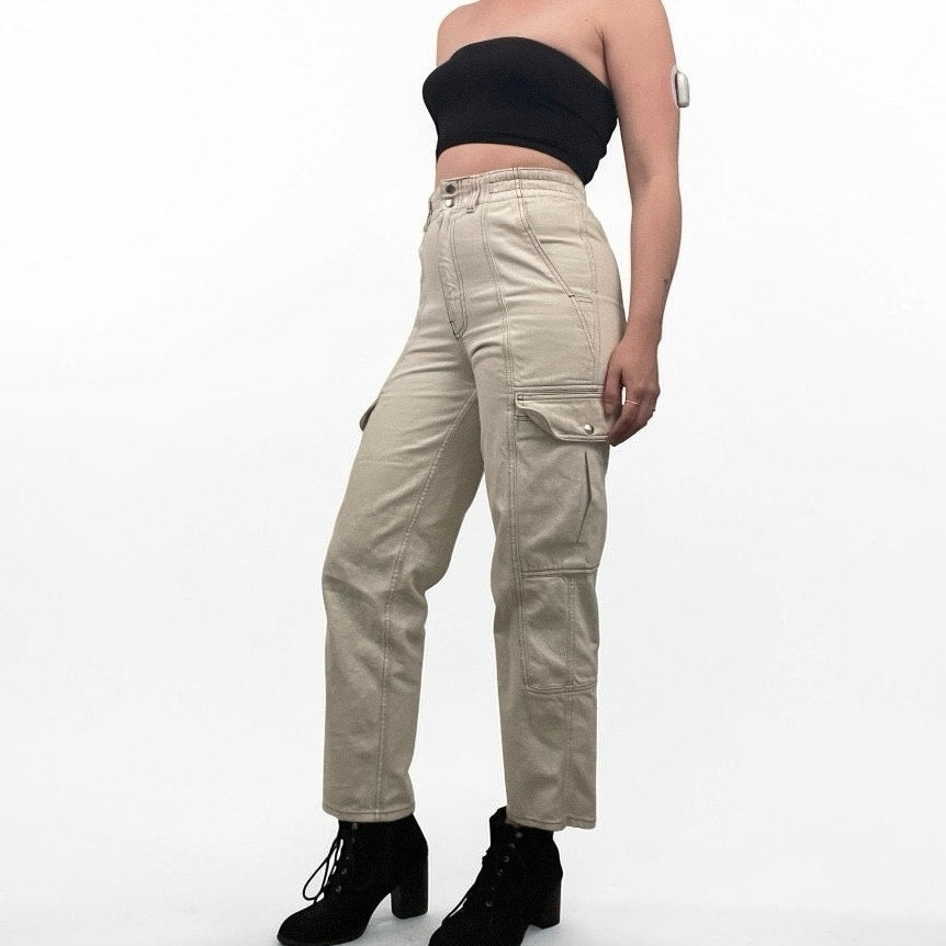 BDG Cream Relaxed Skate Jean Denim High Rise Utility Cargo Pants