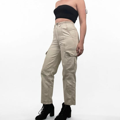 BDG Cream Relaxed Skate Jean Denim High Rise Utility Cargo Pants