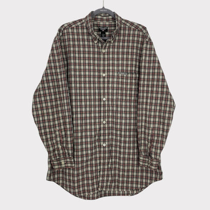 Ralph Lauren Jeans Co. Vintage Mens Red & Grey Plaid Button Down Shirt