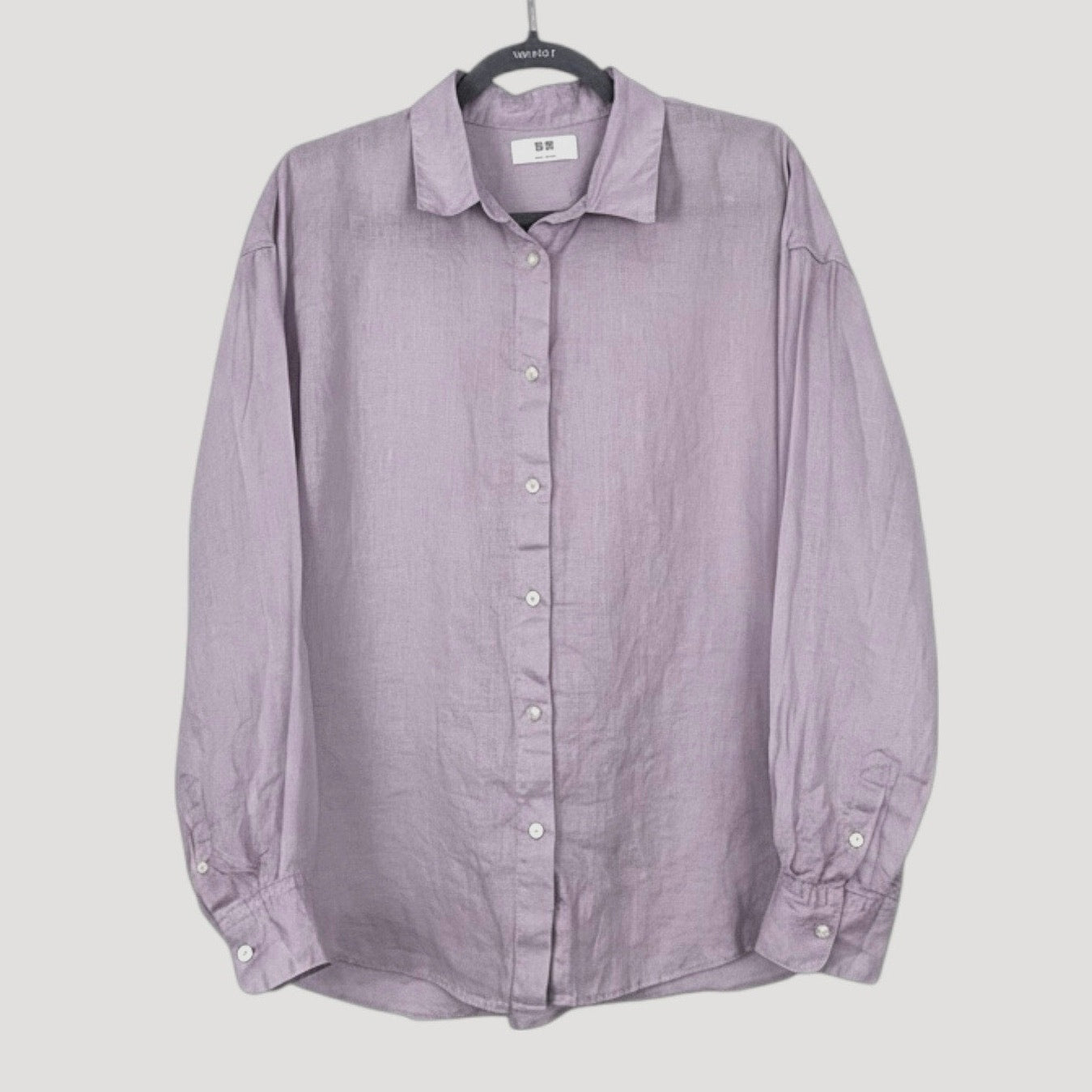 Uniqlo Light Purple Long Sleeve Button Down Linen Blouse