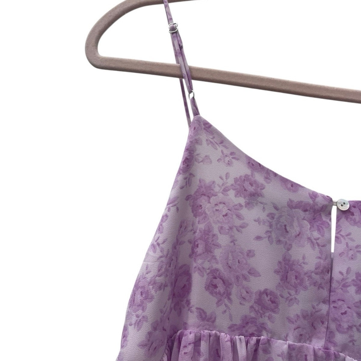 Forever 21 Purple Floral Tiered Billowy A-Line Mini Dress