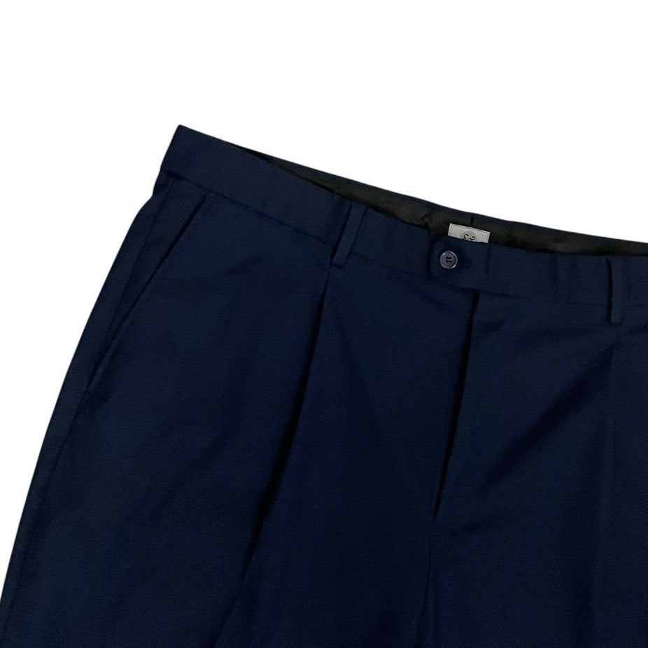 Kilburne & Finch Mens Navy Blue Pleated Straight Leg Dress Pants