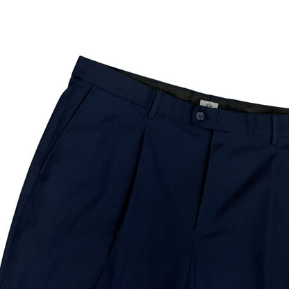 Kilburne & Finch Mens Navy Blue Pleated Straight Leg Dress Pants