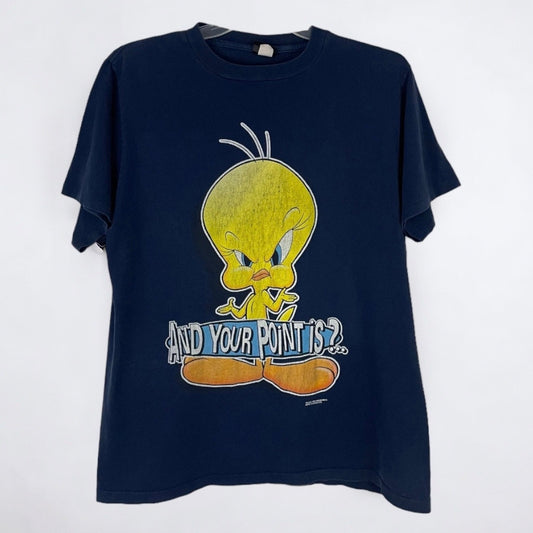 Changes Tweety Bird Navy Blue Pre-Shrunk Cotton Short Sleeve Graphic Tee