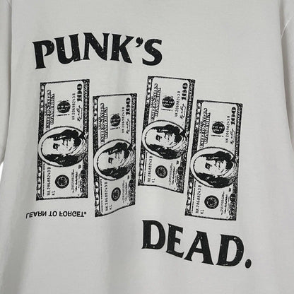 Learn to Forget Punk's Dead. 100 Dollar Bills White Graphic Tee