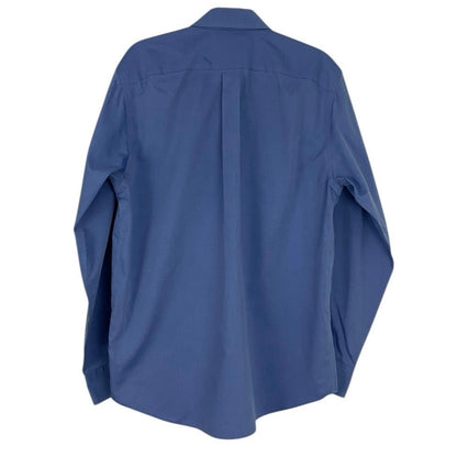 Eddie Bauer Mens Blue Relaxed Fit Long Sleeve Button Down Dress Shirt