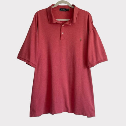 Polo Ralph Lauren Mens Coral Pink Short Sleeve Polo Shirt
