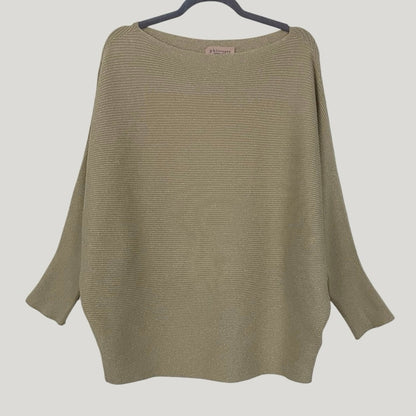 Philosophy Beige & Gold Metallic Knit Sweater