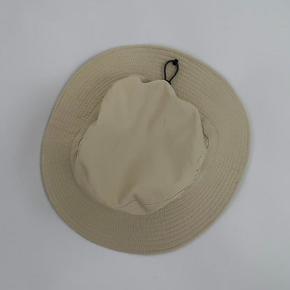 Reversible Navy Blue & Beige Bucket Hat