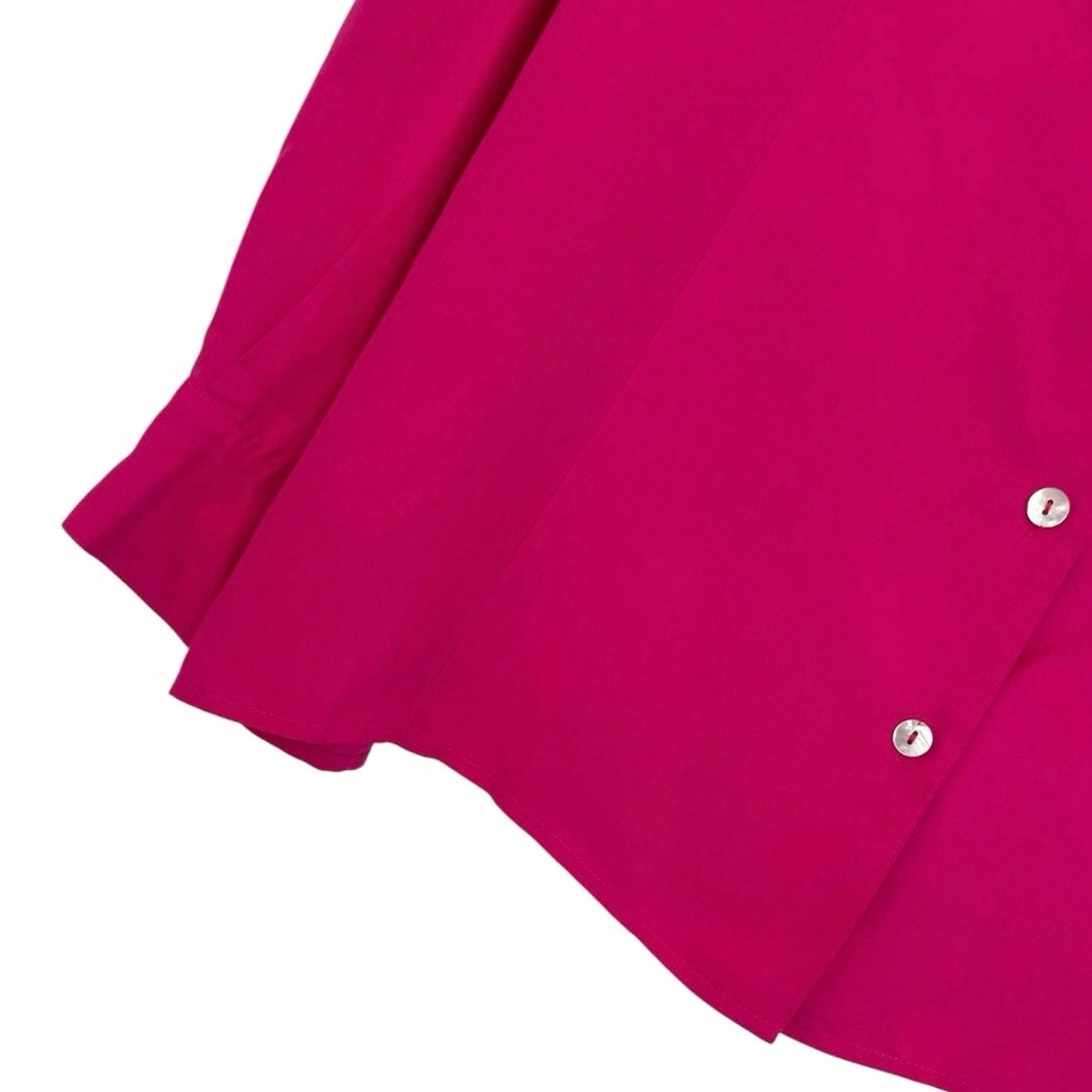Vintage Pink Geometric Cutout Button Down Long Sleeve Blouse