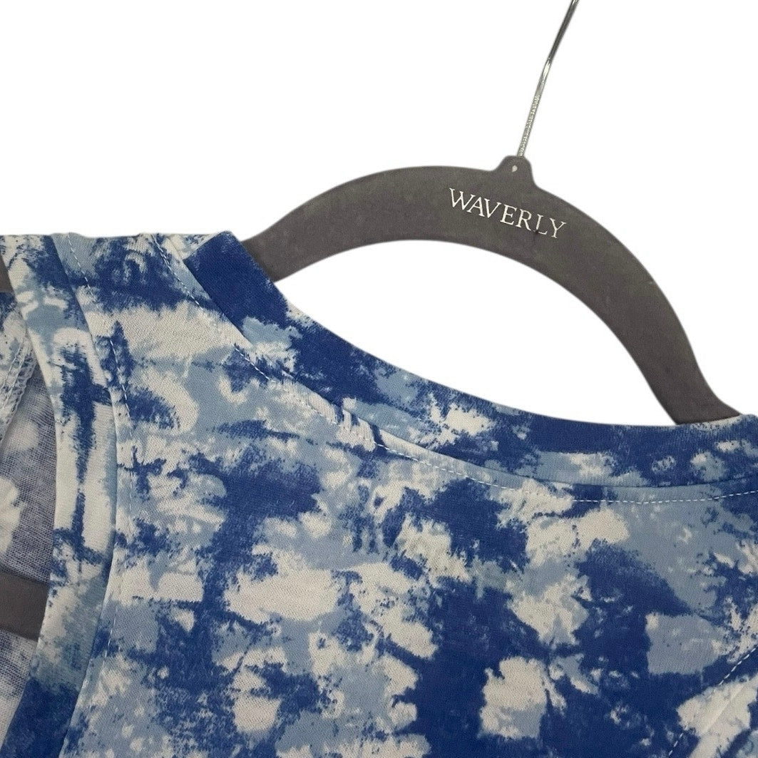 Reebok Blue & White Tie Dye Tank Top