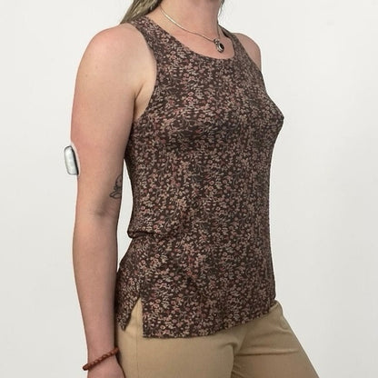 American Eagle Soft & Sexy Brown & Pink Floral Tank Top