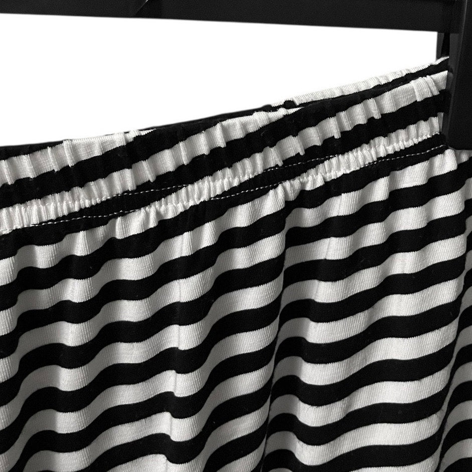 Ekouaer Black & White Striped Soft Casual Mini Lounge Shorts