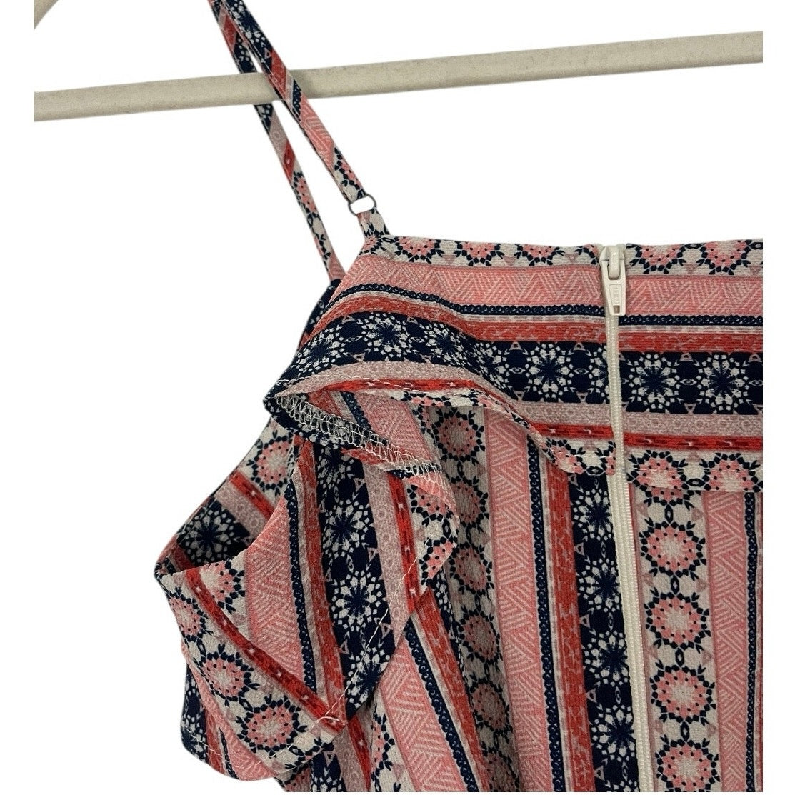 Xhilaration Boho Ruffled Trim Tie Front Mini Romper