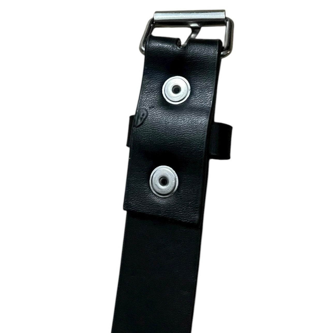 Black Leather Silver Buckle Belt