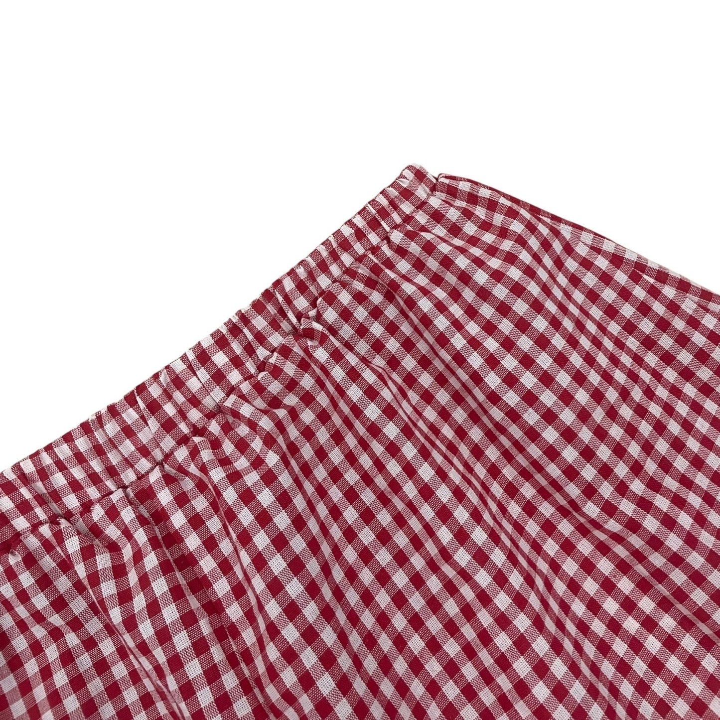 Red & White Gingham Tie Front Cropped Top & Mini Shorts Matching Set