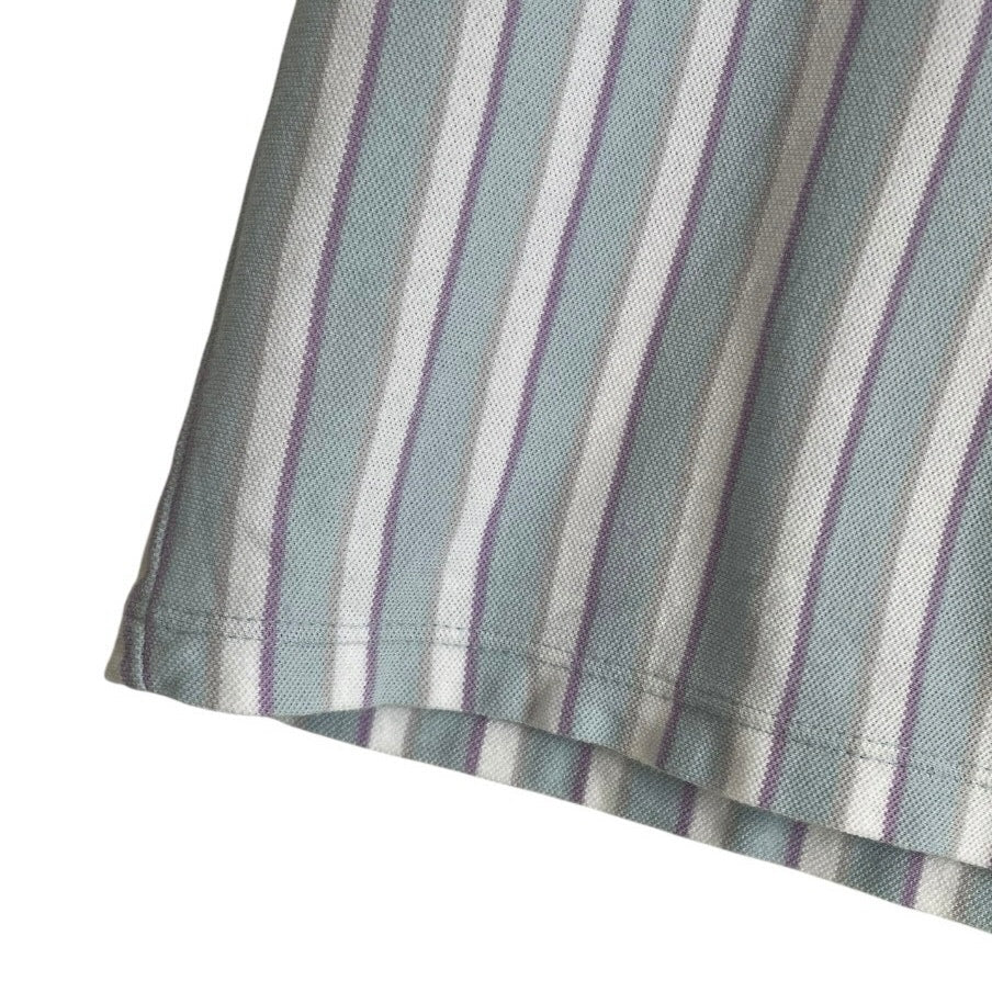 Topman Mens Blue & Purple Striped Short Sleeve Tee