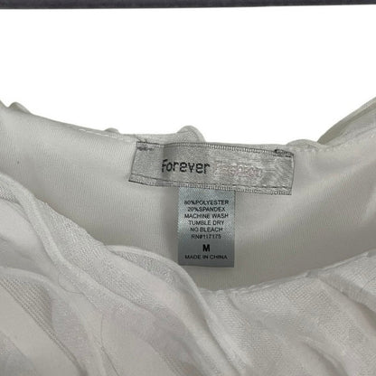 Forever Fashion Vintage White Ruffled Tank Top Blouse