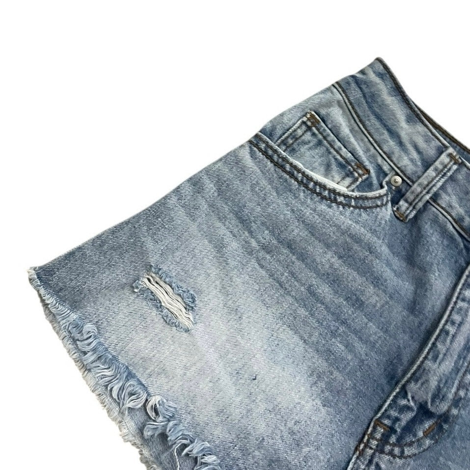 Sky and Sparrow Denim High Rise Distressed Mini Jean Shorts