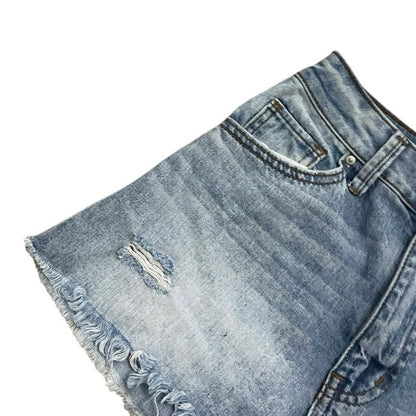 Sky and Sparrow Denim High Rise Distressed Mini Jean Shorts