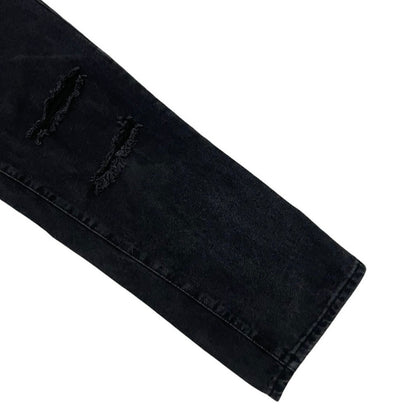 SHEIN Black Distressed High Rise Relaxed Fit Jeans
