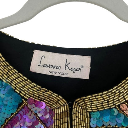 Laurence Kazar Vintage Geometric Sequin Beaded Evening Jacket