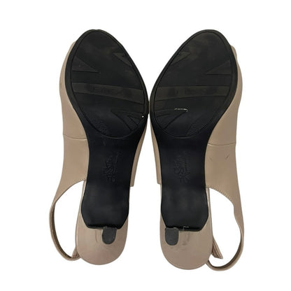 Life Stride Beige Teller Soft System Faux Leather Slingback Heels