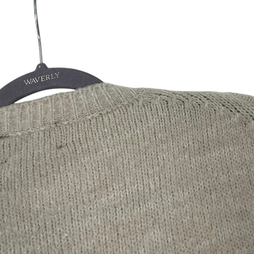 Zara Knit Cream Crewneck Sweater