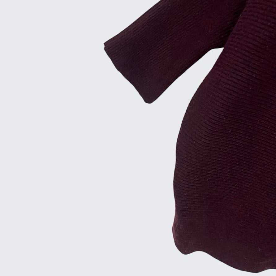 Philosophy Burgundy Ribbed Knit Scoop Neck Sweater